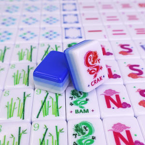 Ensemble <span class=keywords><strong>de</strong></span> Mahjong <span class=keywords><strong>de</strong></span> Luxe Personnalisé avec des Pions <span class=keywords><strong>de</strong></span> Mahjong - Jeu Amusant pour le Divertissement aux Échecs et aux Cartes - Product Image 1