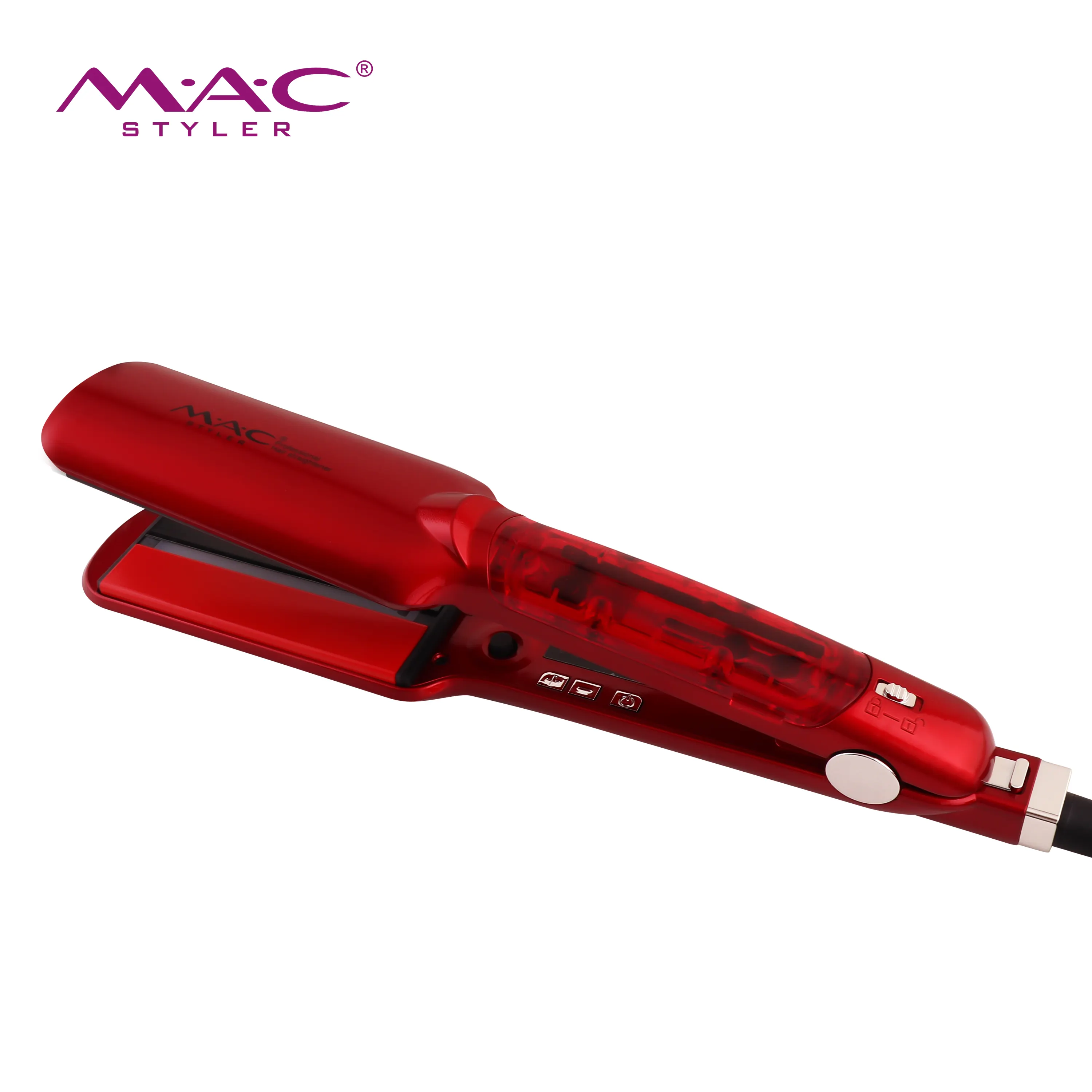 New Care Titanium Flat Iron LCD Digital Design Steam System With Water Tank Professional Hair Straightener
