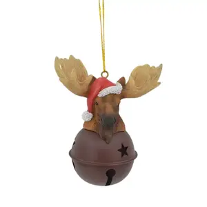 Personalized moose animals decorated Christmas ornaments