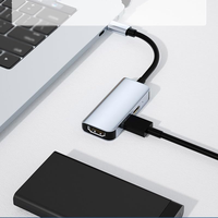 Adaptateur Hub USB Type C 3 en 1 en aluminium, USB C vers 4K HDTV, USB 3.0 Type C PD, station d'accueil compatible avec PC portable
