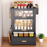 Étagère de rangement pour assaisonnements en métal sur mesure, anti-poussière, type tiroir, organisateur de cuisine pour épices, installation facile sur pied