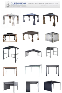 Pergola <span class=keywords><strong>de</strong></span> <span class=keywords><strong>jardin</strong></span> robuste en aluminium rétractable, imperméable, avec panneaux latéraux pour cour, pelouse et terrasse - Product Image 6