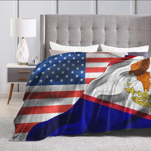 Coperta in pile personalizzata con design della bandiera nazionale dell'American <span class=keywords><strong>Samoa</strong></span> e punti di riferimento, comoda per il campeggio e l'uso in famiglia - Product Image 2