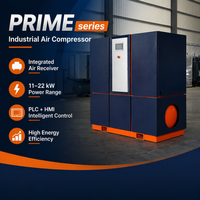 Compresseur d'air industriel à vis 22 kW 8 bars avec réservoir d'air intégré, refroidissement par air, moteur à efficacité IE4 pour l'industrie des machines
