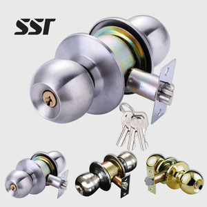 มือจับประตูอเนกประสงค์ SSR ขนาด 60 มม. พร้อมชุดล็อคทรงกระบอกมาตรฐาน ANSI เกรด 2 สำหรับห้องนอน/ห้องนั่งเล่น/ห้องน้ำ/ทางเข้าภายใน - Product Image 1