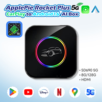 Version carrée pour boîte Ai CarPlay universelle Rocket Plus 6350 Applepie Android 16 8G+128G