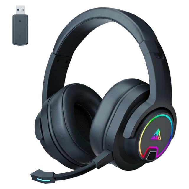 2.4G Wireless Pc Gaming Headset for Nintendo Switch,PS4,TV,PS4 Slim and PC, Deep Bass and Rotating Metal Ear Cups
