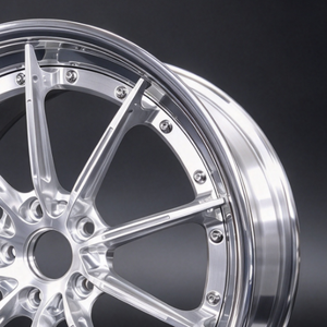 Nouvelle jante en alliage d'aluminium poli Auron 5.5x17 à rayons multiples, forgée en deux parties pour la mise à niveau des voitures particulières - Product Image 2