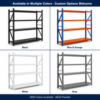 Étagères d'entrepôt en acier à prix d'usine, multi-niveaux, 200 kg/étagère, réglables, anti-rouille, protection contre la corrosion, revêtement en poudre