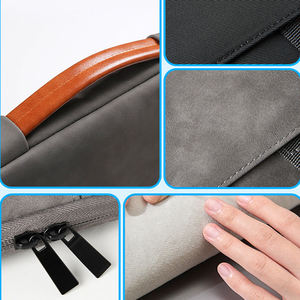 Housse pour ordinateur portable en cuir PU de haute qualité, écologique, unisexe, tendance, 16 pouces, capacité personnalisable, fermeture à poignée, utilisation au bureau - Product Image 3