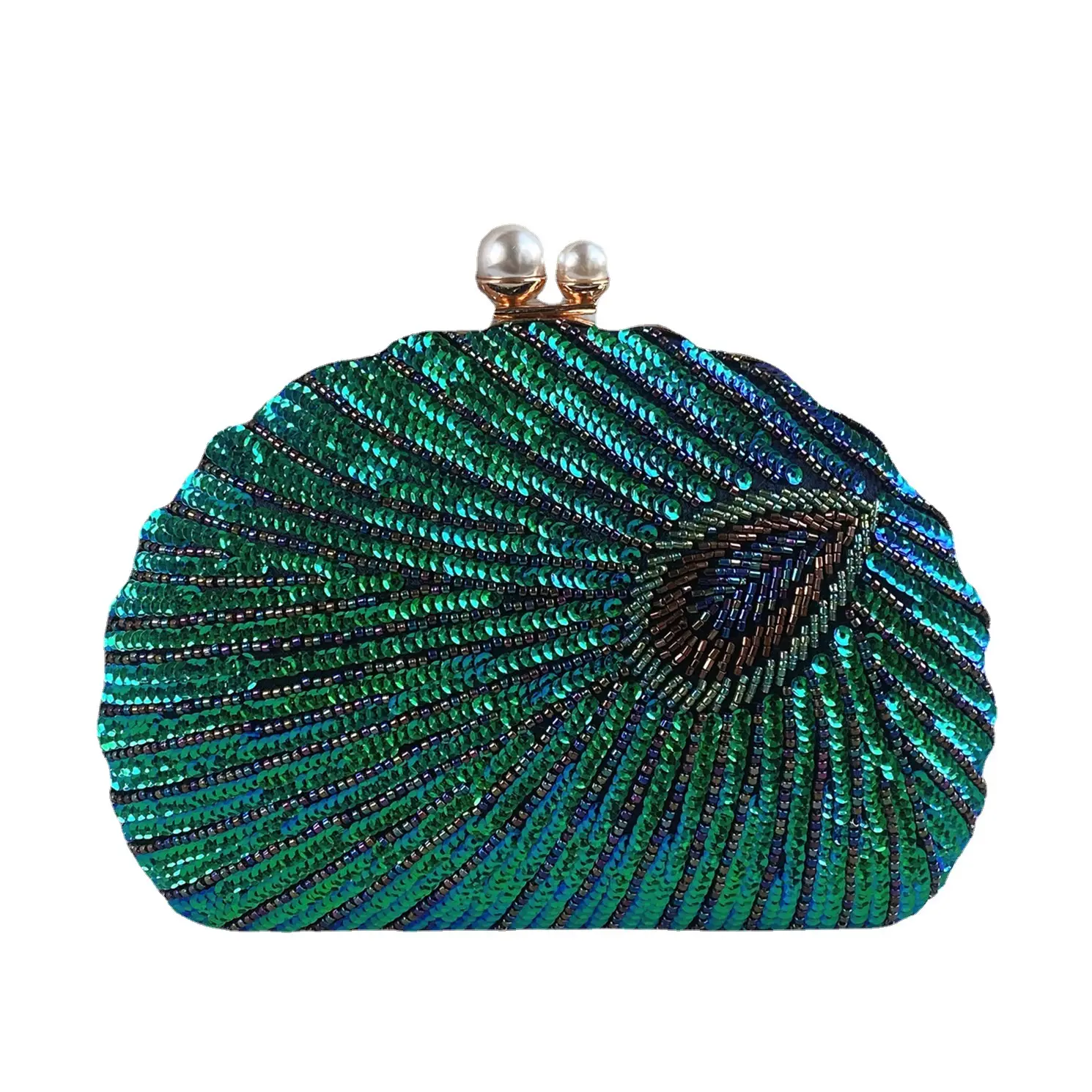 Bolsa de mão feminina vintage feita à mão estilo chinês com glitter metálico para noite, bolsa de mão com glitter, atacado