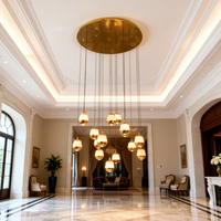 Lustre d'escalier LED en albâtre avec télécommande, design anti-éblouissement, garantie de 3 ans