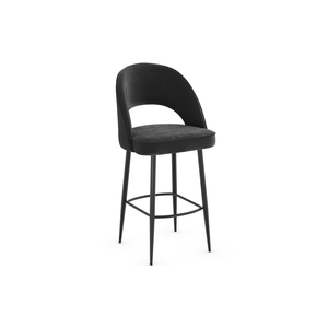Tabouret de <span class=keywords><strong>bar</strong></span> moderne en velours jaune doré avec pieds en métal noir, assise ergonomique et confortable pour îlot de cuisine américain - Product Image 5
