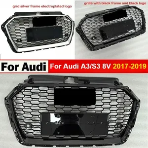 <b>For</b> A3/S3 8V 2017 2018 2019 Car Front Bumper <b>Grille</b> Honeycomb Racing Auto Parts Hood <b>Mesh</b> Grid Body Kits - Product Image 1