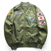 Nouvelle veste homme grande taille printemps-automne avec col montant, fermeture éclair décorative et badge, style aviateur, pour le sport quotidien