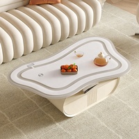 Table basse élégante et moderne pour salon, avec éclairage tactile intelligent, musique intégrée, forme papillon et fonctions auxiliaires
