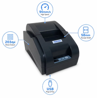 Imprimante thermique de reçus Xprinter XP-58IIH 58 mm USB 203 dpi 90 mm/s pour caisse enregistreuse de magasin de vêtements, boutique