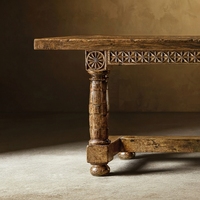 Table à manger rectangulaire extensible Valencia, table extensible de luxe en noyer pour villa, hôtel, restaurant, vente en gros sur mesure
