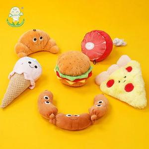 Juguetes de peluche para masticar perros en forma de comida, almohadilla interior extraíble de tela no tóxica para una fácil limpieza para juegos interactivos. - Product Image 1