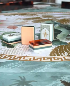 <span class=keywords><strong>Oh</strong></span> <span class=keywords><strong>My</strong></span> Mahjong Tiles - Juego de Mahjong Moderno y Portátil con Diseño de Loto Blanco, 4 Capas de Acrílico, Lujoso y Ecológico, Entretenimiento Nocturno para Chicas - Product Image 5