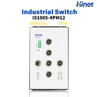 Switch de Red Industrial PoE de 5 Puertos y 100 Mbps M12, Switch Ethernet para Ferrocarriles EN50155 con 4 Puertos PoE+, 44-57 VCC para CCTV, Minería y Vehículos