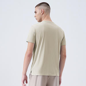 メンズアイスシルクOネック<span class=keywords><strong>T</strong></span>シャツ通気性水分ウィッキングクール<span class=keywords><strong>T</strong></span>シャツスポーツ半袖フィットネスランニングトップ - Product Image 5