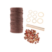 Kit de Macramé Hecho a Mano para Principiantes, Cordón Marrón, Anillos, Cuentas, Colgador de Plantas DIY, Decoración del Hogar, Italia, SC ECOMMERCE, Otros Modelos de Decoración del Hogar