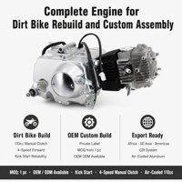 Ensemble moteur de moto Pit Bike personnalisé 110cc monocylindre refroidi par air, embrayage manuel, démarrage au kick, cylindre en aluminium