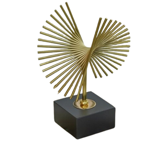 Modern Gold Abstract Metal Art Sculpture Geometric Desk <b>Table</b> <b>Decor</b> Luxury Minimalist Nordic Home Office Craft Centerpiece Gift - Product Image 4