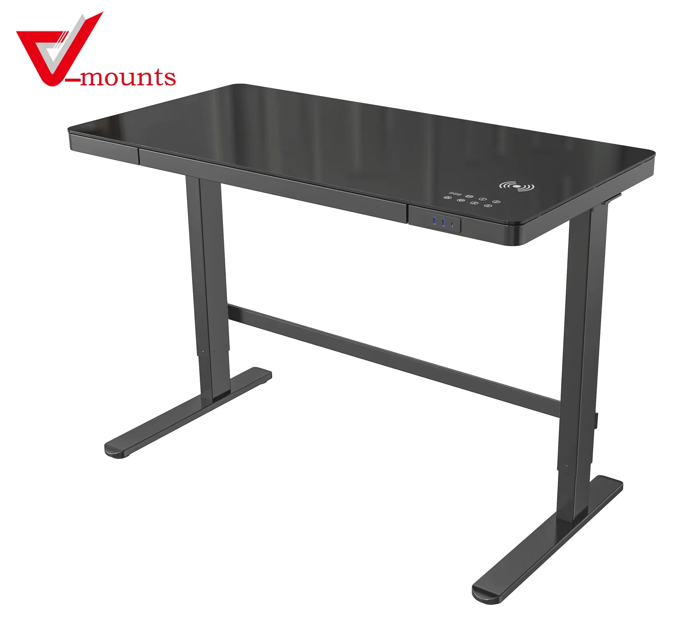 V-mounts office smart height adjustable sturdy and portable mobile ergonomic computer writing desk with storage, modern
