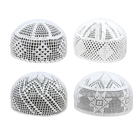 Chapeau de prière en coton blanc, fabriqué à la main, en crochet, chapeau islamique Kufi pour hommes, vente en gros, fabrication chinoise