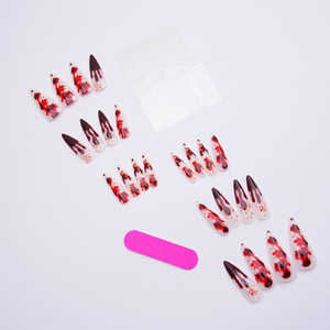 2025 Style chaud de haute qualité modèle de conception de groupe sanguin long pointu amovible presse sur les ongles pour <span class=keywords><strong>Halloween</strong></span> - Product Image 2