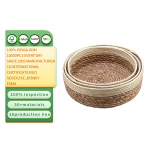 Couverture de panier de rangement multifonctionnelle en algues tressées, écologique et faite à la main, idéale pour doublure de petits paniers de fleurs ou cadeaux de bureau - Product Image 1