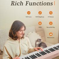 KERID Music Foldable Piano Keyboard Electronic Folding Piano Portable Digital 88 Key Piano Musical Instrument