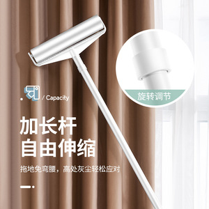 Long Handled Lint <b>Roller</b> <b>Large</b> Size Strong Adhesive For Carpet Cleaning Household Use White Plastic - Product Image 2