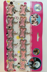 Wowei Cá nhân hoá thép không gỉ Pet ID thẻ với thiết kế lấp lánh chó và mèo vật nuôi món quà màu hồng - Product Image 3