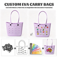 Bolso de mano de EVA de color sólido DIY, bolso de mano portátil y versátil, bolso de hombro impermeable de gran capacidad con parte superior abierta, dos asas, para todas las estaciones