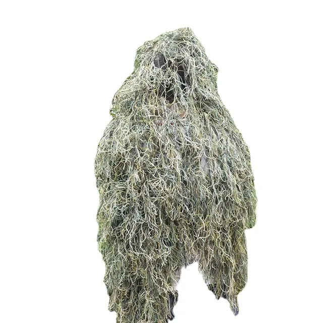 Jacht 3D Camouflage Ghillie Hoofd Cover Desert Woodland Decoratie Netting Ghillie Pak Kleding Voor Camping Vissen Bir