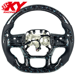 Volante deportivo personalizado en fibra de carbono forjada azul marino y cuero negro, adecuado para Dodge Ram TRX 1500 3500 4500 - Product Image 1