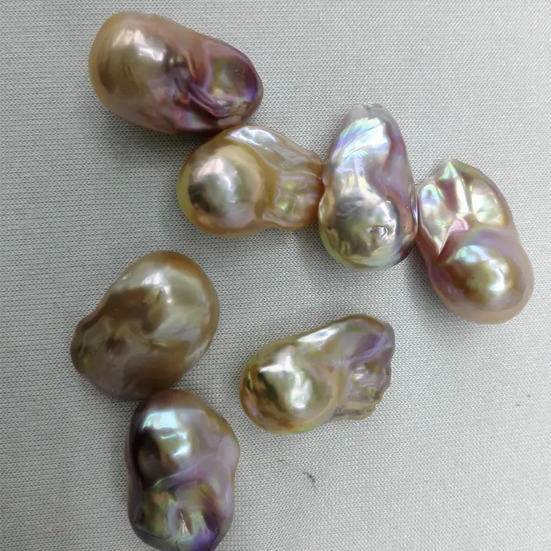 Perle noire naturelle violette de 24 à 29mm de longueur, pêche baroque naturelle, AAA