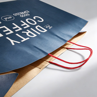 Sac à café en papier kraft écologique de grande taille pour la vente en gros, avec poignées en papier torsadé