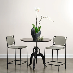 Asher Counter  Iron/Steel and Animal Hyde/Hide/<b>Leather</b> Durable High Bar <b>Stool</b> for Home Bar & Dining Room - Product Image 5
