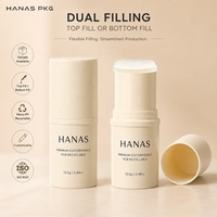 Tube d'emballage de parfum solide brillant personnalisé, conteneur de déodorant à remplissage par le haut/le bas avec bouchon à clapet en PP mono de 13,5 g, vente chaude
