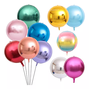Globo Esférico 4D de Papel de Aluminio Dorado, 22 Pulgadas, Multicolor, Redondo, Inflable, para Decoración de Fiestas y Bodas - Product Image 2