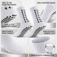 Chaussettes de football personnalisées en jacquard tricoté, antidérapantes, pour jeunes et adultes, avec motifs de grip sur la semelle, pour l'entraînement de football masculin