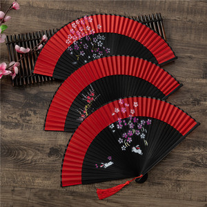 Con pintura ecológica para TikTok Didi Dance Wedding Red Dance Red Bamboo Dance Cheongsam Fan - Product Image 1