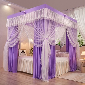 2024 thiết kế mới đẹp sang trọng lớn mosquitera GẤP LƯỚI giường Lều xách tay có thể gập lại muỗi <span class=keywords><strong>Net</strong></span> cho giường với cực - Product Image 1