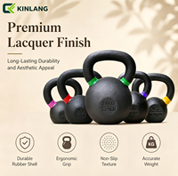 Ensemble de kettlebells en fonte de haute qualité et durables avec poids marqué, design moderne de 24 cm pour l'entraînement en salle de sport commerciale
