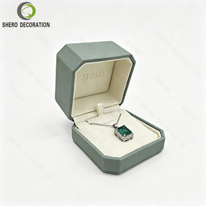 Luxury Octagonal PU Leather Jewellery Box Custom Logo <b>Jewelry</b> Display <b>Packaging</b> for Ring Earring Pendant Necklace Gift Case - Product Image 3