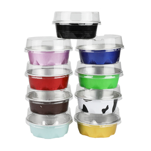 Boîte en aluminium de qualité <span class=keywords><strong>alimentaire</strong></span> jetable avec couvercle en plastique, capacité de 100 ml - Product Image 1